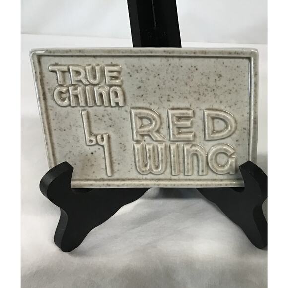 Red Wing True China Plaque 3” By 5” Rare Item Pottery Mid Century Modern 1950’s